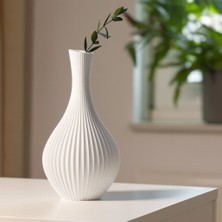 ASİMEYZ Japandi Nına Vazo - Zarif Çiçek Modern 3D Baskı Dekoratif (Çap 11,8 x Yükseklik 20 Cm)