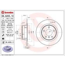 Brembo 08A20510 - Fren Dıskı Arka Bmw E81 E87 E90