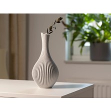 ASİMEYZ Japandi Nına Vazo - Zarif Çiçek Modern 3D Baskı Dekoratif (Çap 11,8 x Yükseklik 20 Cm)