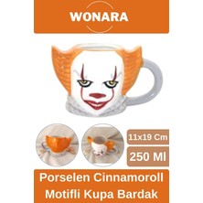 Wonara Özel Tasarım Sevgili Arkadaş Şık ve Dekoratif Hediyelik Porselen Pennywise Motifli Kupa Bardak