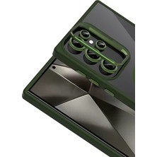 Zipax Samsung Galaxy S24 Ultra Uyumlu Kılıf M-Safe Şarj Özellikli Lensli Standlı Azn-Remim