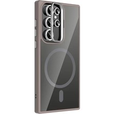 Zipax Samsung Galaxy S24 Ultra Uyumlu Kılıf M-Safe Şarj Özellikli Lensli Standlı Azn-Remim