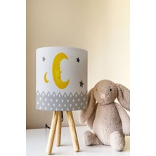 Talia Home Yıldız ve Ay Desenli Çocuk Odası Abajur Masa Lambası TLAB-250