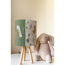 Talia Home Sevimli Dinozor Desenli Çocuk Odası Abajur Masa Lambası TLAB-311+F364
