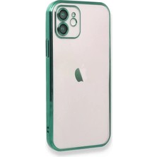 Zipax Apple iPhone 12 Uyumlu Kılıf Silikon Lazer Lensli Kamera Korumalı Azn-Razer