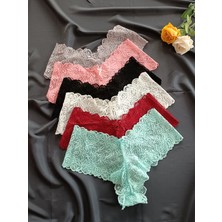 Gül Desen Yumuşak Dantelli Büyük Beden Kadın Hipster Boxer Fantezi Iç Giyim Külot ( Renk ve Beden Seçilerek 1 ADET Gönderilir )