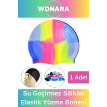 Wonara Özel Tasarım Kaymaz Suya Dayanıklı Sızdırmaz Silikon Elastik Şapka Havuz ve Deniz Için Yüzme Bonesi