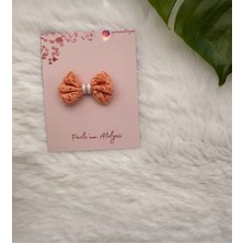 Parla'nın Atölyesi 0-3 Yaş Az Saçlı ve Saçsız Bebek Tokası Dantel Fiyonk