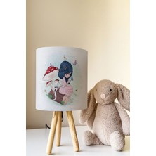 Talia Home Mantar ve Prenses Kız Desenli Çocuk Odası Abajur Masa Lambası TLAB-055