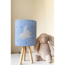 Talia Home Mavi Zzz Uyku Desenli Çocuk Odası Abajur Masa Lambası TLAB-147