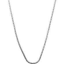 Oya Silver Ince Cilalı Basık Jessica Gümüş Zincir Kolye 55CM [CJ925-Z01]