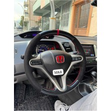 Honda Fd 6 Orijinal Parlak Kristal Karbon Süet Kaplama Direksiyon Kılıfı