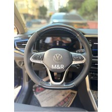 Volkswagen Passat 2021 F1 Vitesli Orjinal Tam Kaplama Parlak Kristal Karbon Deri Direksiyon Kılıfı