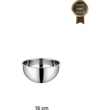 Arsel 304 Paslanmaz Çelik Sade Çırpma, Karıştırma Kabı – 18/10, Kapaksız 16 cm Küçük Kase Çok Amaçlı