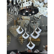 Yeni Model 5 Sarkıt Lüx LED Avize Krom Renk 3 Işık Seçeneği