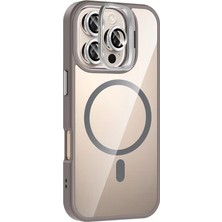 Zipax Apple iPhone 16 Pro Uyumlu Kılıf M-Safe Şarj Özellikli Lensli Standlı Azn-Remim