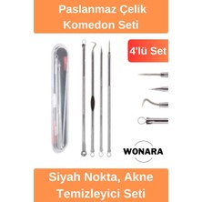 Wonara Deluxe Paslanmaz Çelik Cilt Bakım Siyah Nokta Temizleyici Kutulu 4'lü Set