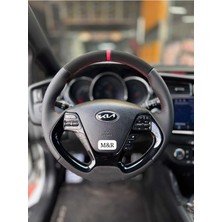 Kia Ceed Orijinal Parlak Kristal Karbon Deri Kaplama Direksiyon Kılıfı