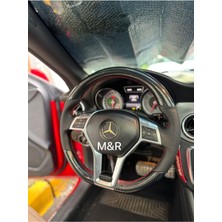 Mercedes E 250 Orjinal Tam Kaplama Parlak Kristal Karbon Deri Direksiyon Kılıfı