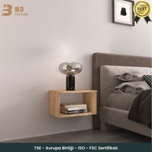 B3 Concept Duvara Monte Komodin – Modern Minimal Raf Komodin Safir Meşe