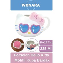 Wonara Özel Tasarım Sevgili Arkadaş Şık ve Dekoratif Hediyelik Porselen Hello Kitty Motifli Kupa Bardak