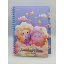 Meyra Accessories Sanrio Renkli Bulut Baskılı A5 Notebook Ajanda 2025 Haftalık Spiralli Not Defteri Sevimli Hediyelik