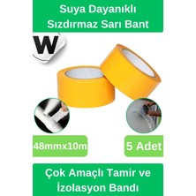 Wonara Sızdırmaz Suya Dayanıklı Sarı Renk Çok Amaçlı Izolasyon ve Tamir Bandı 10M 5 Adet