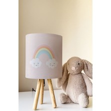 Talia Home Gökkuşağı ve Sevimli Bulut Çocuk Odası Abajur Masa Lambası TLAB-242