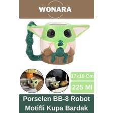 Wonara Özel Tasarım Sevgili Arkadaş Şık ve Dekoratif Hediyelik Porselen Baby Yoda Motifli Kupa Bardak