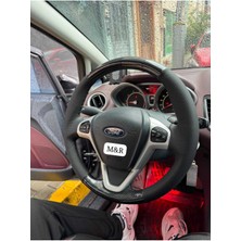 Yeni Fiesta Orijinal Parlak Kristal Karbon Deri Kaplama Direksiyon Kılıfı