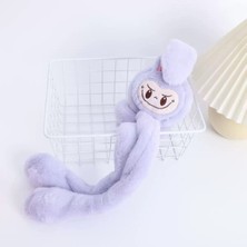 Labubu Pembe Peluş Sesli Hareketli Oynar Kulaklı Kulaklık Kışlık Genç Kız Erkek Çocuk Hediyelik