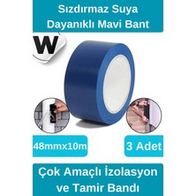 Wonara Sızdırmaz Suya Dayanıklı Mavi Renk Çok Amaçlı Tamir ve Izolasyon Bandı 10M 3 Adet