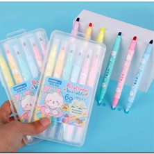 Meyra Accessories Fosforlu 6lı Kalem Seti Fosforlu Silinebilir Kalemler Çift Başlı Mat Yüzey Şık Hediyelik 6 Adet