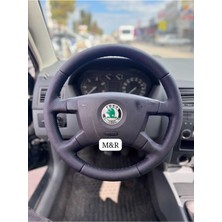 Skoda Fabia 4 Kol Orijinal Kaplama Deri Direksiyon Kılıfı