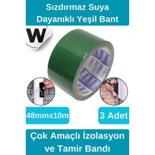 Wonara Sızdırmaz Suya Dayanıklı Yeşil Renk Çok Amaçlı Tamir ve Izolasyon Bandı 10M 3 Adet
