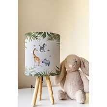 Talia Home Safari Hayvanlar Desenli Çocuk Odası Abajur Masa Lambası TLAB-181
