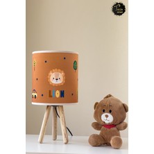 Talia Home Aslan Lion Desenli Çocuk Odası Abajur Masa Lambası TLAB-011