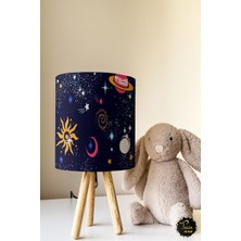 Talia Home Galaksi Gezegen Desenli Çocuk Odası Abajur Masa Lambası TLAB-037