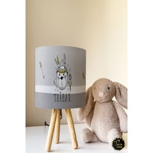 Talia Home Gri Tribal Çocuk Odası Abajur Masa Lambası TLAB-043