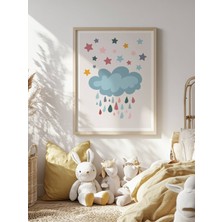 Fuart.Co Mavi Bulut Temalı Çocuk Odası Posteri Kuşe Baskı (Çerçevesiz) CCFU