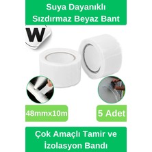 Wonara Sızdırmaz Suya Dayanıklı Beyaz Renk Çok Amaçlı Izolasyon ve Tamir Bandı 10M 5 Adet