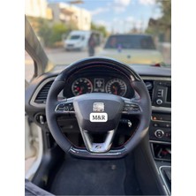 Seat Leon Fr Orjinal Tam Kaplama Parlak Kristal Karbon Deri Direksiyon Kılıfı