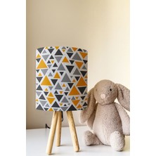 Talia Home Geometrik Üçgen Desenli Çocuk Odası Abajur Masa Lambası TLAB-282