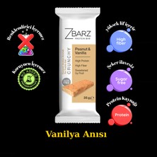 Zbarz Crunchy Susamlı Vanilya Aromalı Yer Fıstıklı Proteinli Bar 12 Li (Hediyeli Ürün)