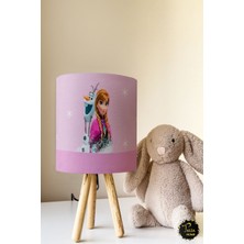 Talia Home Pembe Frozen Anna Çocuk Odası Abajur Masa Lambası TLAB-004