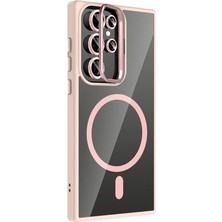 Zipax Samsung Galaxy S23 Ultra Uyumlu Kılıf M-Safe Şarj Özellikli Lensli Standlı Azn-Remim