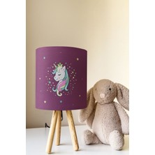 Talia Home Mor Unicornlu Çocuk Odası Abajur Masa Lambası TLAB-082