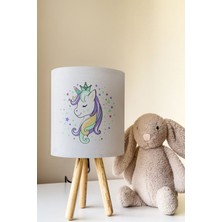 Talia Home Beyaz Unicornlu Çocuk Odası Abajur Masa Lambası TLAB-083
