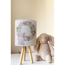 Talia Home Ayıcıklı Çiçekli Desen Çocuk Odası Abajur Masa Lambası TLAB-296