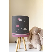 Talia Home Pembe Bulutlar Çocuk Odası Abajur Masa Lambası TLAB-156